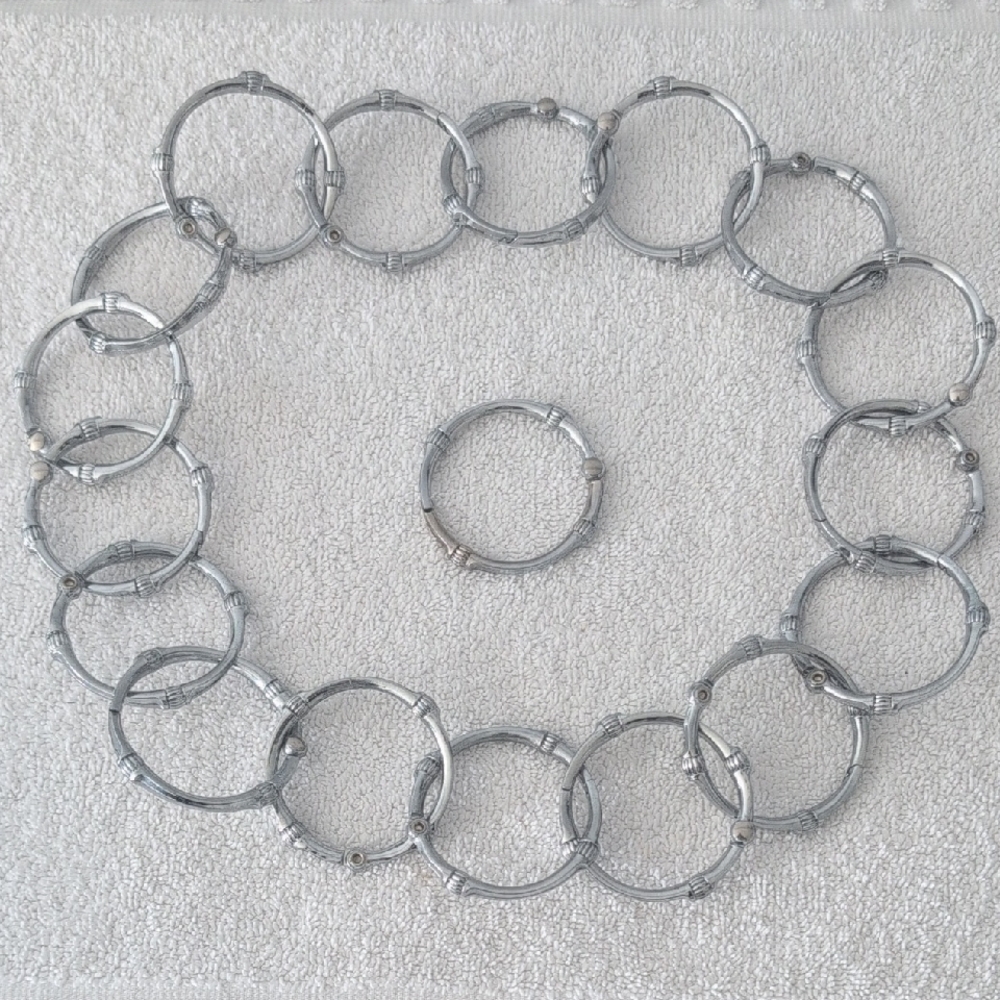 Elegant Silver Shower Curtain Rings